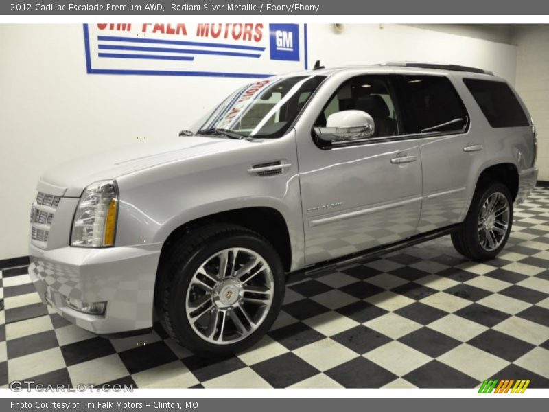 Radiant Silver Metallic / Ebony/Ebony 2012 Cadillac Escalade Premium AWD