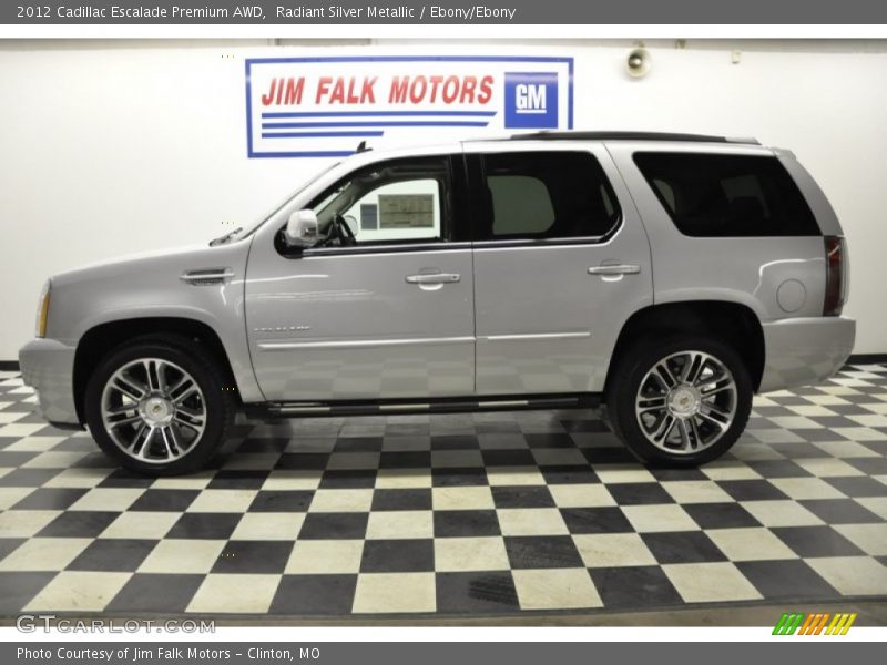 Radiant Silver Metallic / Ebony/Ebony 2012 Cadillac Escalade Premium AWD