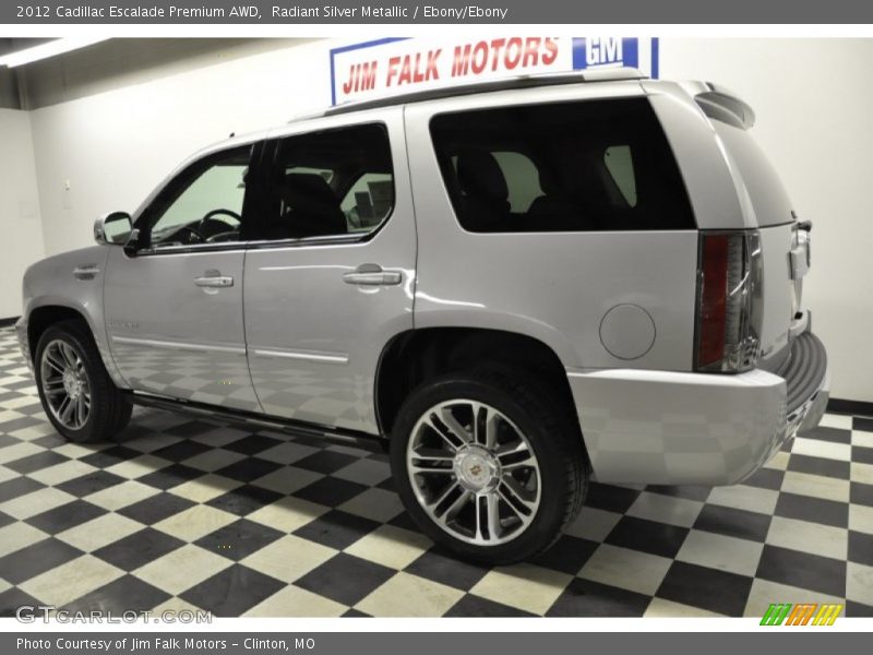 Radiant Silver Metallic / Ebony/Ebony 2012 Cadillac Escalade Premium AWD