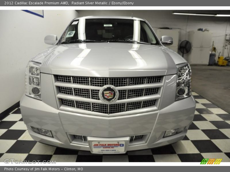 Radiant Silver Metallic / Ebony/Ebony 2012 Cadillac Escalade Premium AWD
