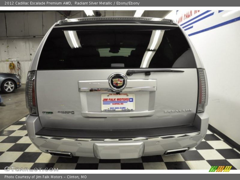 Radiant Silver Metallic / Ebony/Ebony 2012 Cadillac Escalade Premium AWD