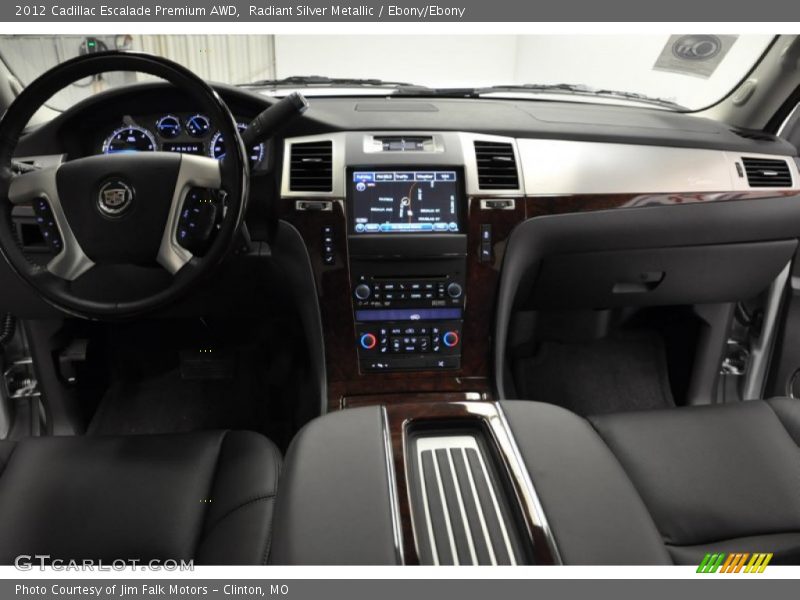 Radiant Silver Metallic / Ebony/Ebony 2012 Cadillac Escalade Premium AWD