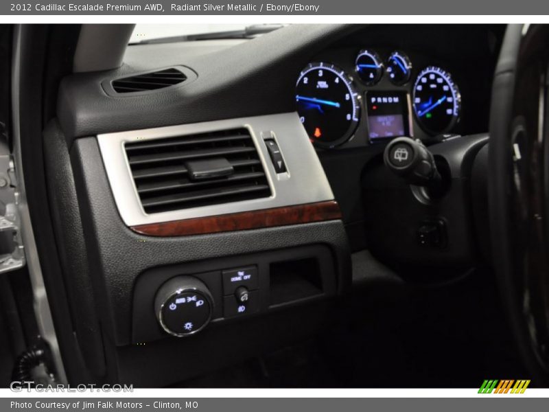 Radiant Silver Metallic / Ebony/Ebony 2012 Cadillac Escalade Premium AWD