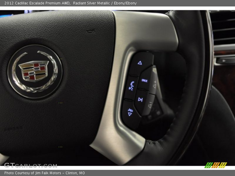 Radiant Silver Metallic / Ebony/Ebony 2012 Cadillac Escalade Premium AWD