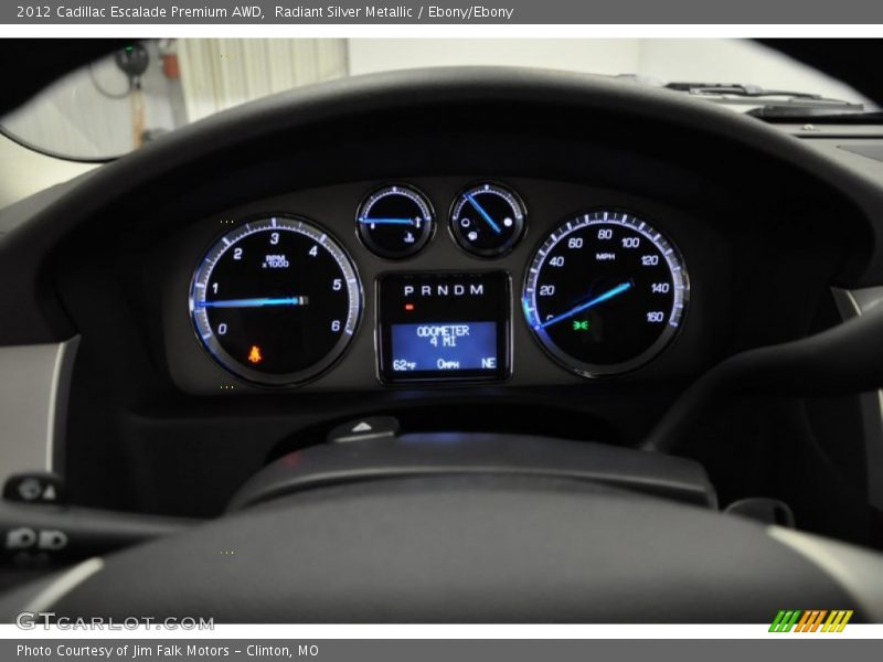 Radiant Silver Metallic / Ebony/Ebony 2012 Cadillac Escalade Premium AWD