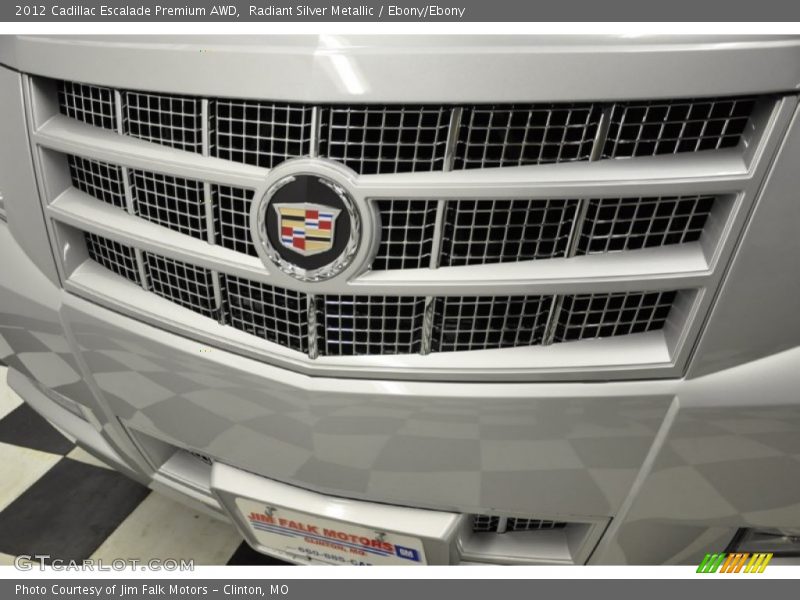 Radiant Silver Metallic / Ebony/Ebony 2012 Cadillac Escalade Premium AWD