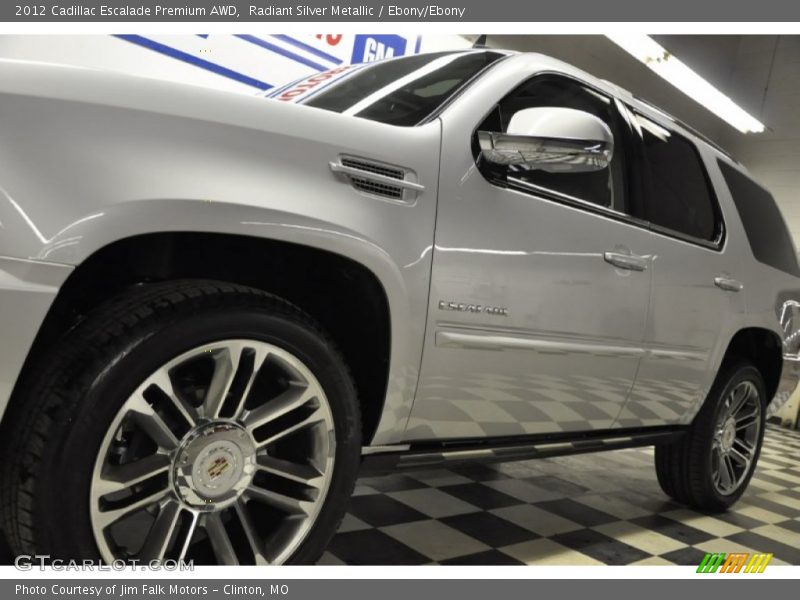 Radiant Silver Metallic / Ebony/Ebony 2012 Cadillac Escalade Premium AWD