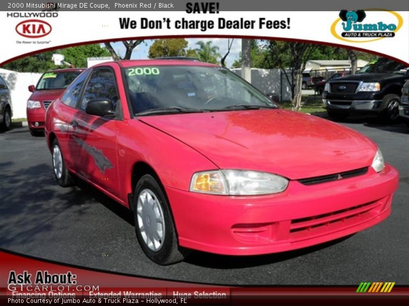 Phoenix Red / Black 2000 Mitsubishi Mirage DE Coupe