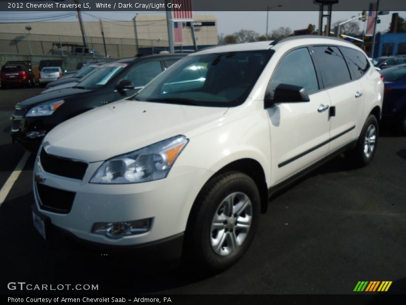 White / Dark Gray/Light Gray 2012 Chevrolet Traverse LS