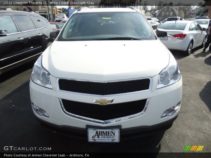 White / Dark Gray/Light Gray 2012 Chevrolet Traverse LS