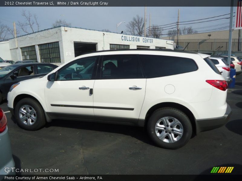 White / Dark Gray/Light Gray 2012 Chevrolet Traverse LS