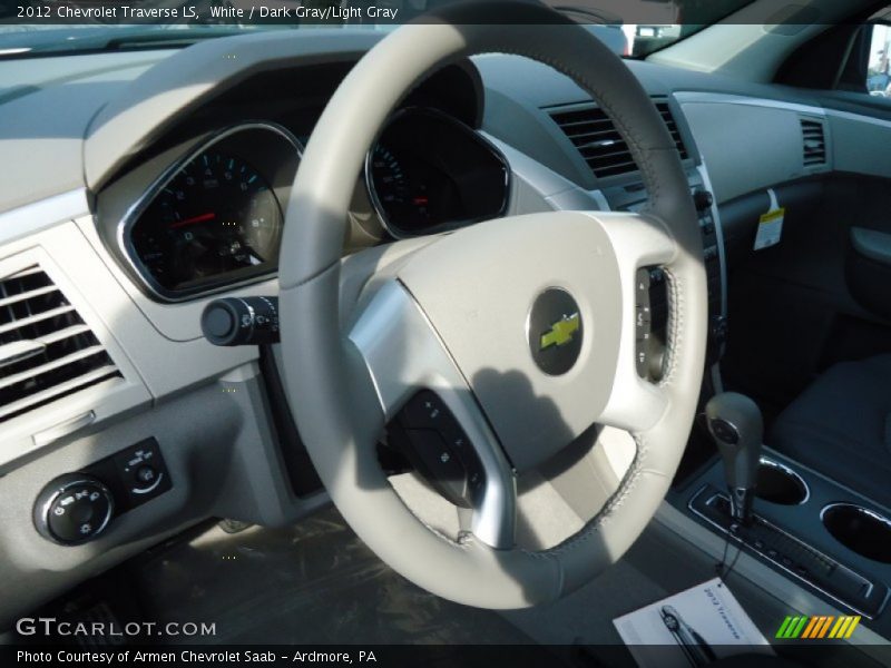 White / Dark Gray/Light Gray 2012 Chevrolet Traverse LS