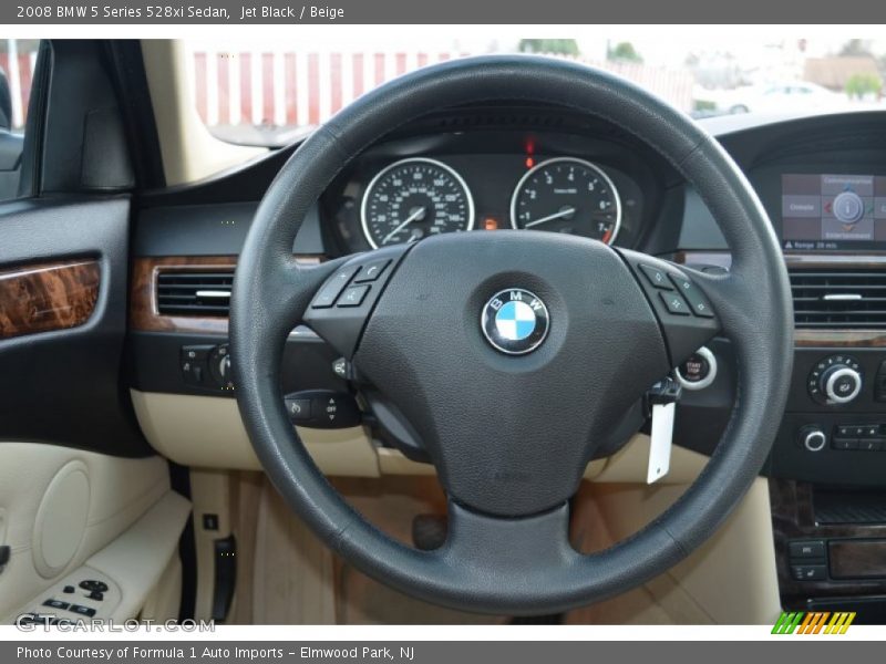 Jet Black / Beige 2008 BMW 5 Series 528xi Sedan