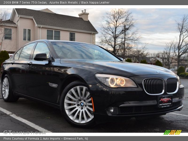 Azurite Black Metallic / Black Nappa Leather 2009 BMW 7 Series 750i Sedan