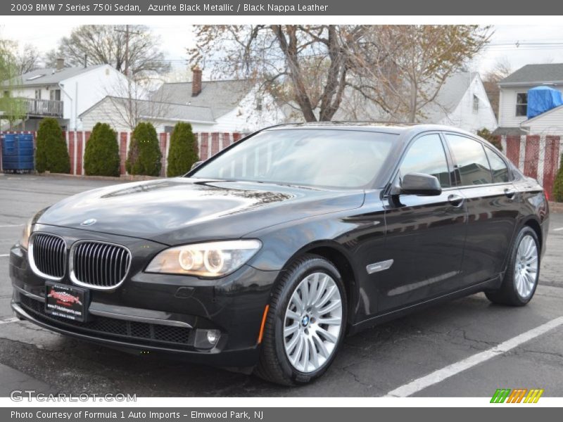 Azurite Black Metallic / Black Nappa Leather 2009 BMW 7 Series 750i Sedan