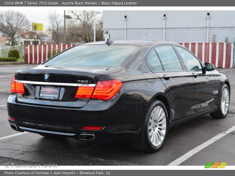 Azurite Black Metallic / Black Nappa Leather 2009 BMW 7 Series 750i Sedan