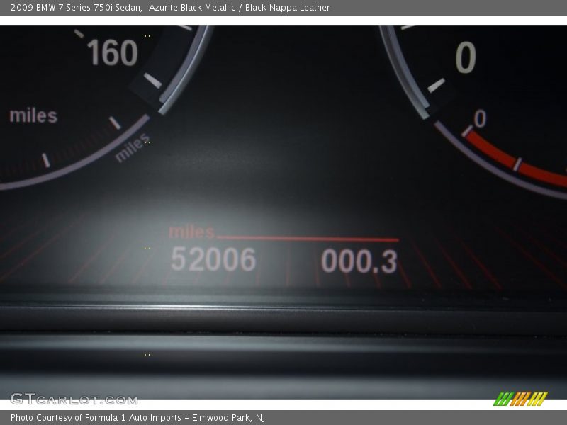 Azurite Black Metallic / Black Nappa Leather 2009 BMW 7 Series 750i Sedan