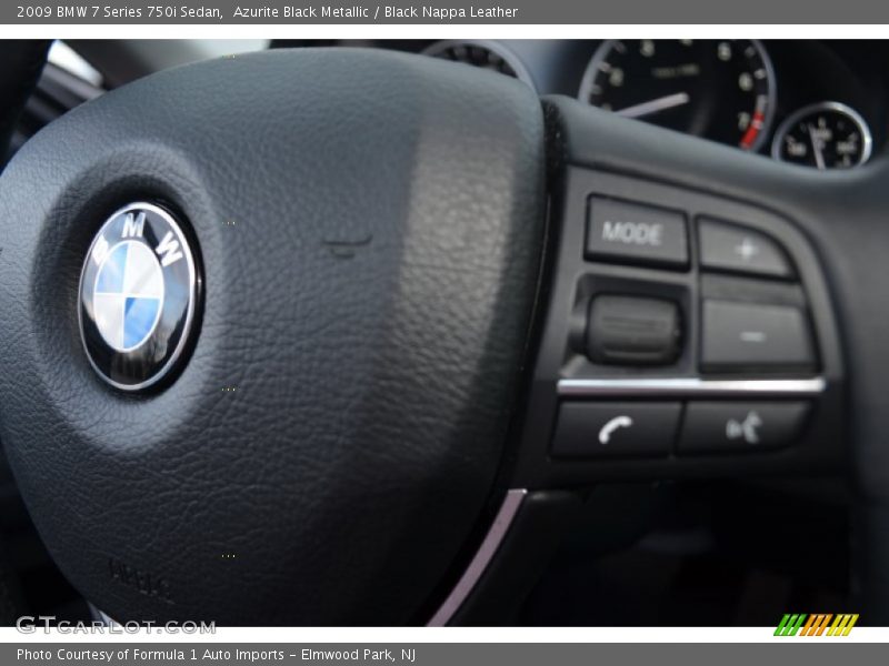 Azurite Black Metallic / Black Nappa Leather 2009 BMW 7 Series 750i Sedan