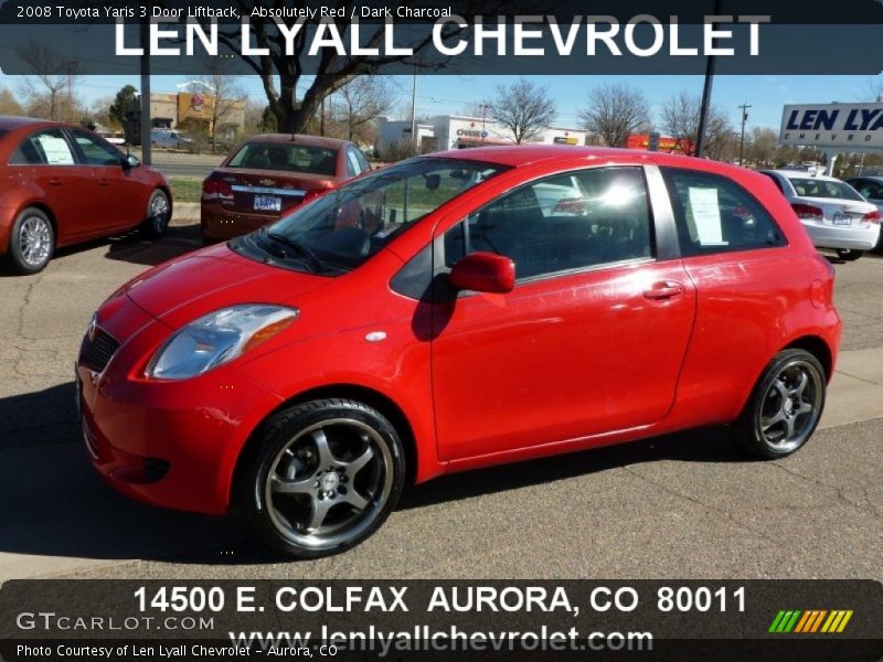 Absolutely Red / Dark Charcoal 2008 Toyota Yaris 3 Door Liftback