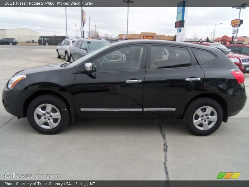 Wicked Black / Gray 2011 Nissan Rogue S AWD