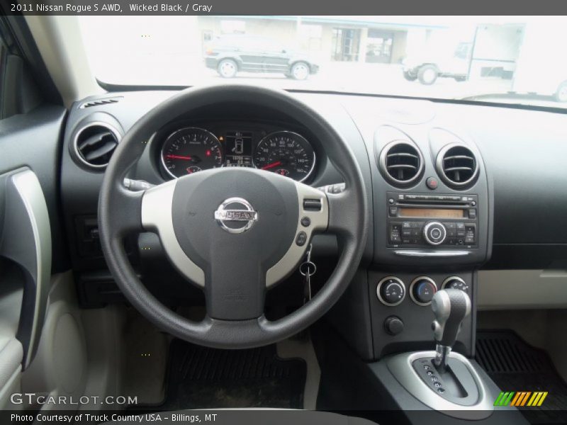 Wicked Black / Gray 2011 Nissan Rogue S AWD