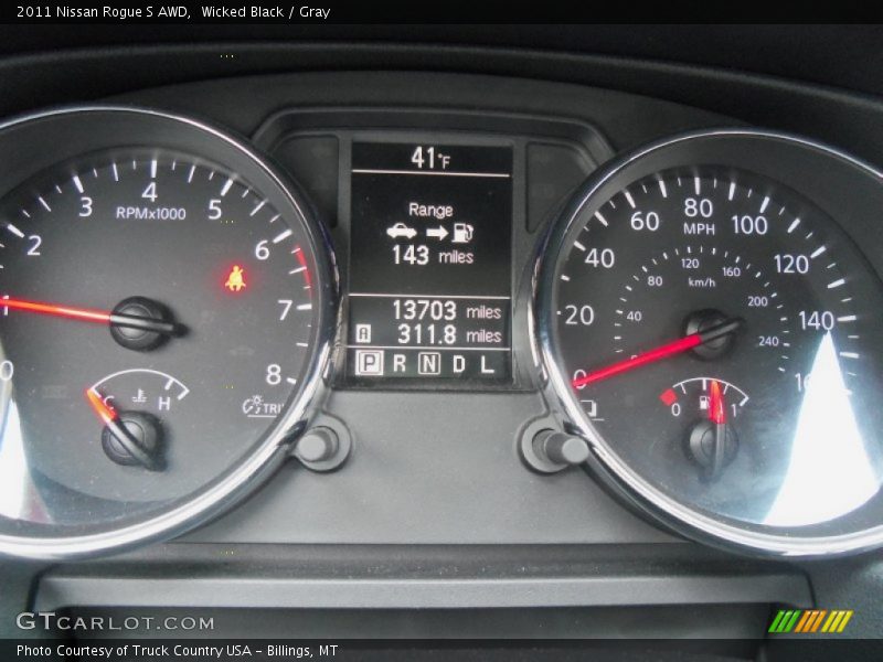 Wicked Black / Gray 2011 Nissan Rogue S AWD