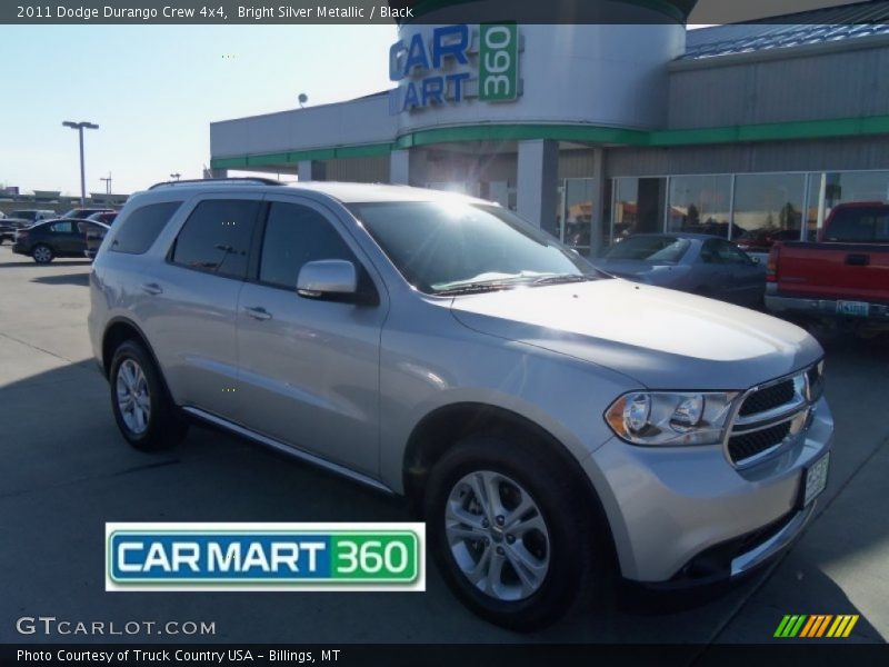 Bright Silver Metallic / Black 2011 Dodge Durango Crew 4x4