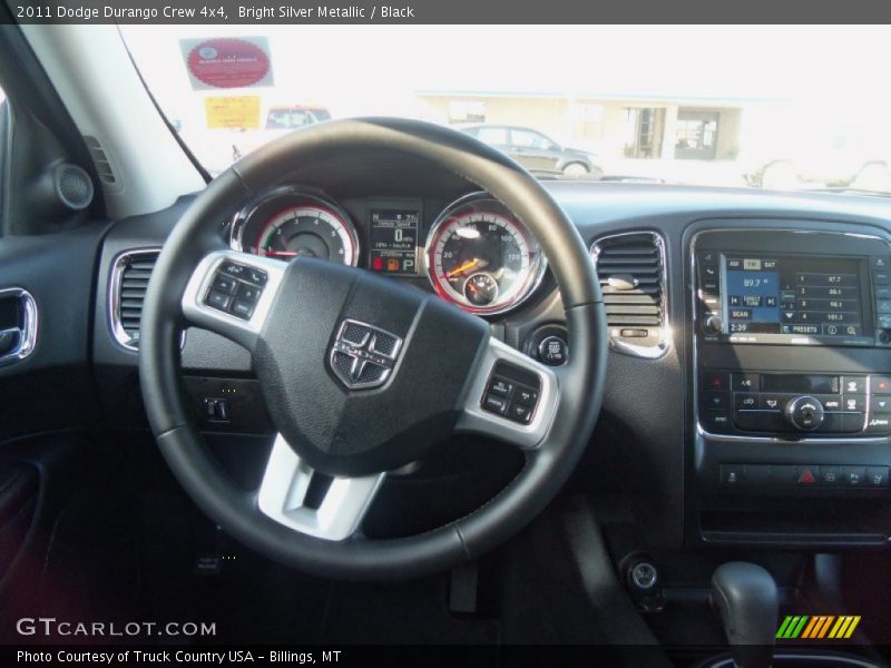 Bright Silver Metallic / Black 2011 Dodge Durango Crew 4x4