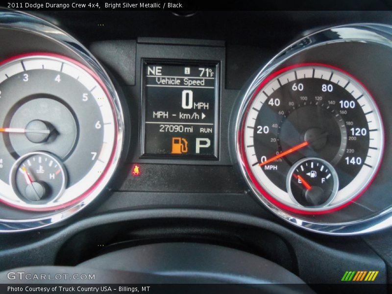 Bright Silver Metallic / Black 2011 Dodge Durango Crew 4x4