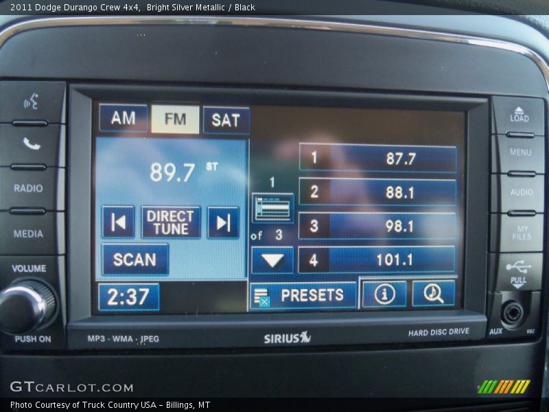 Bright Silver Metallic / Black 2011 Dodge Durango Crew 4x4