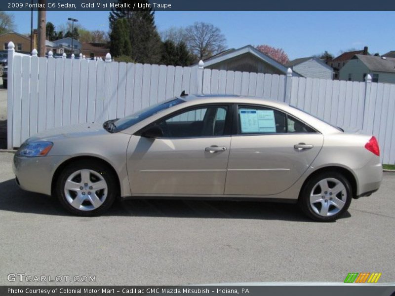Gold Mist Metallic / Light Taupe 2009 Pontiac G6 Sedan