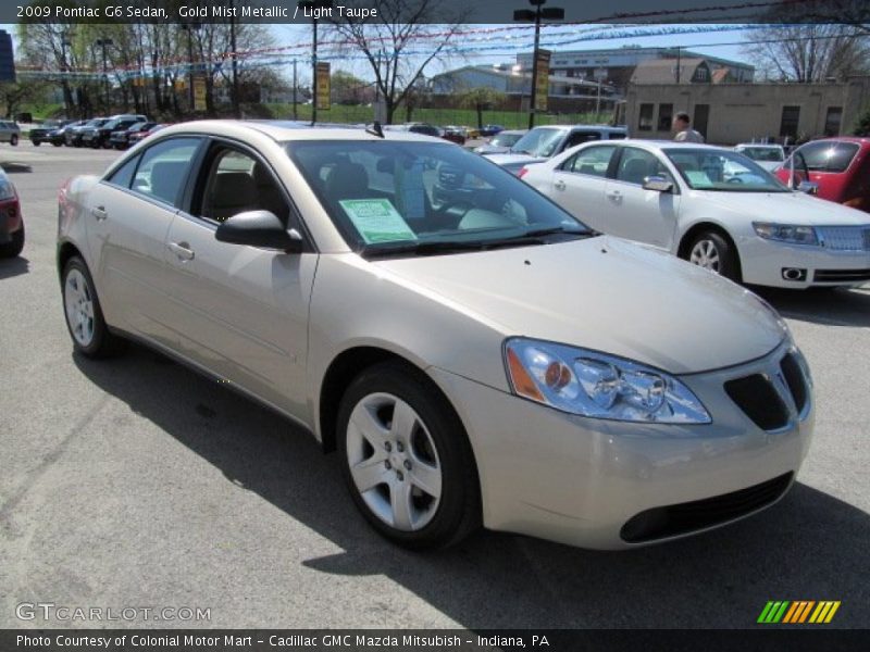 Gold Mist Metallic / Light Taupe 2009 Pontiac G6 Sedan
