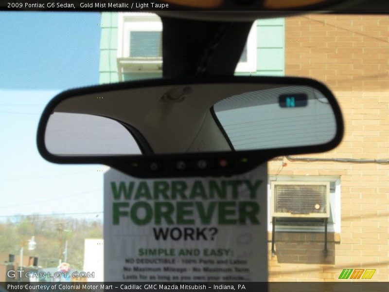 Gold Mist Metallic / Light Taupe 2009 Pontiac G6 Sedan