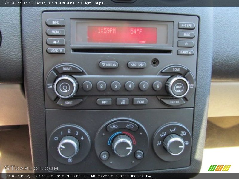 Gold Mist Metallic / Light Taupe 2009 Pontiac G6 Sedan
