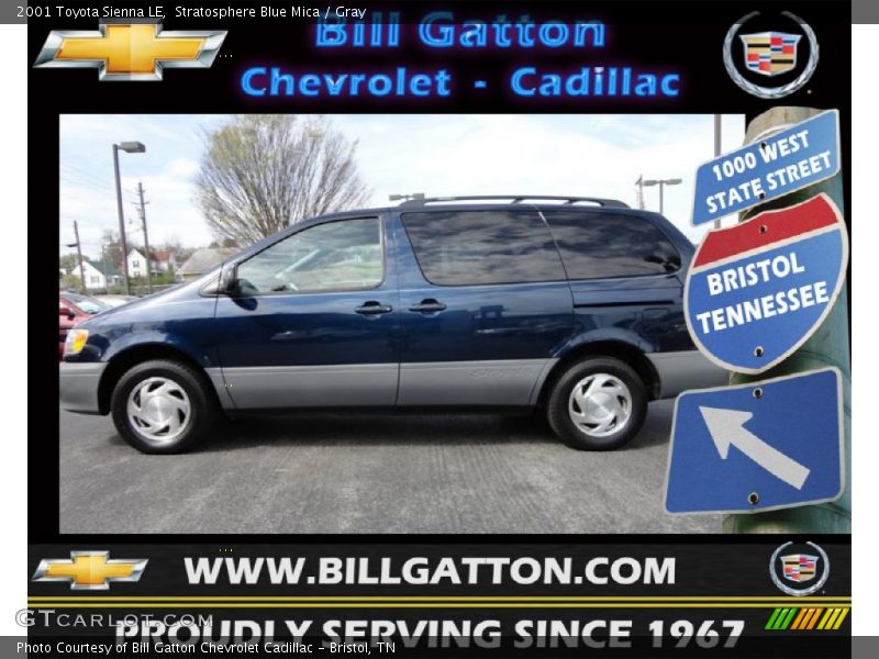 Stratosphere Blue Mica / Gray 2001 Toyota Sienna LE