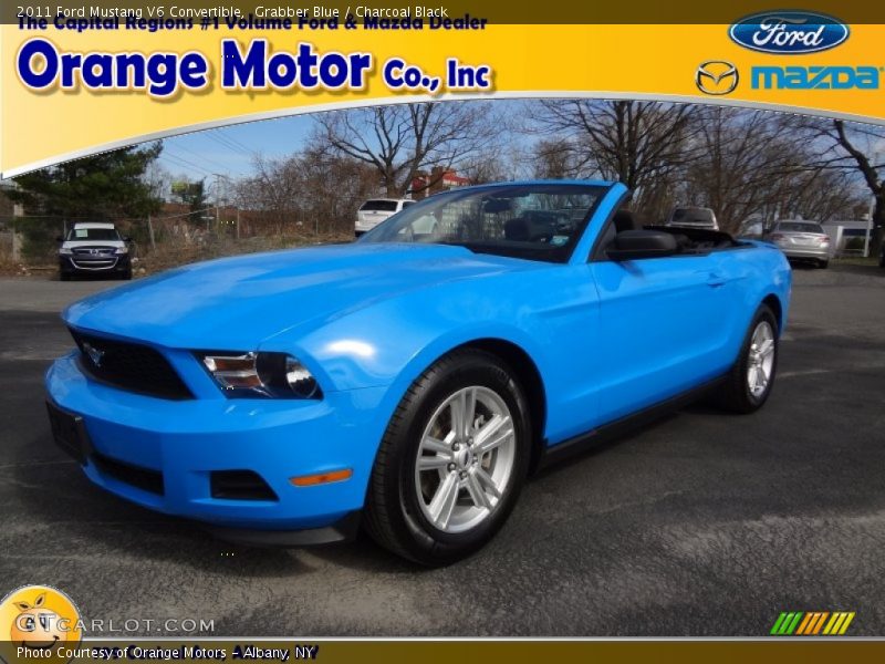 Grabber Blue / Charcoal Black 2011 Ford Mustang V6 Convertible
