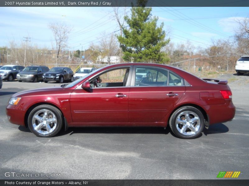 Dark Cherry Red / Gray 2007 Hyundai Sonata Limited V6
