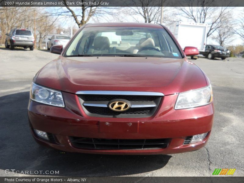 Dark Cherry Red / Gray 2007 Hyundai Sonata Limited V6