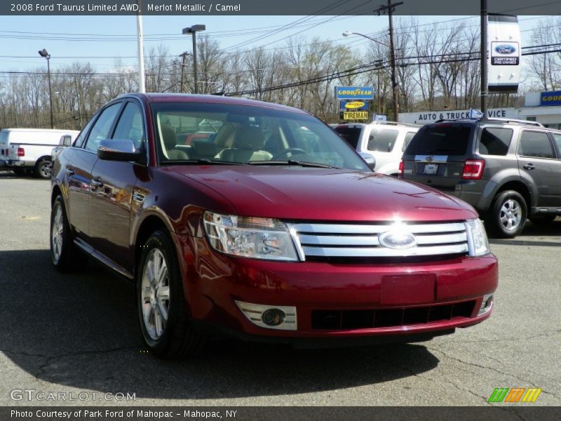 Merlot Metallic / Camel 2008 Ford Taurus Limited AWD