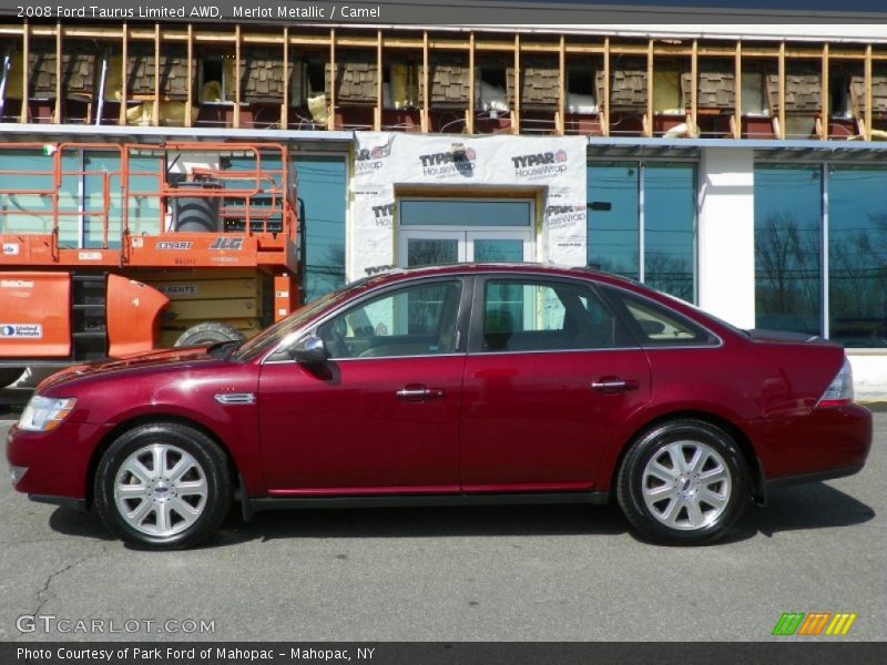 Merlot Metallic / Camel 2008 Ford Taurus Limited AWD