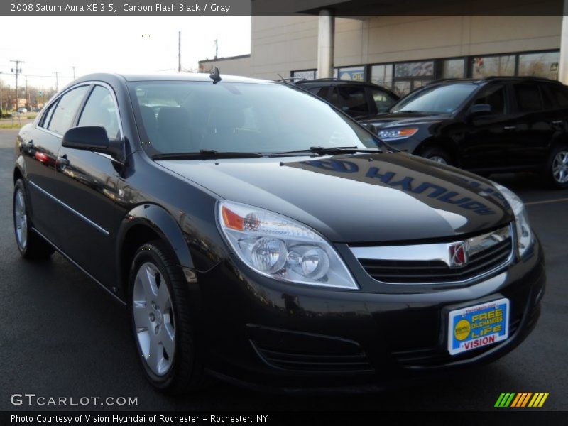 Carbon Flash Black / Gray 2008 Saturn Aura XE 3.5