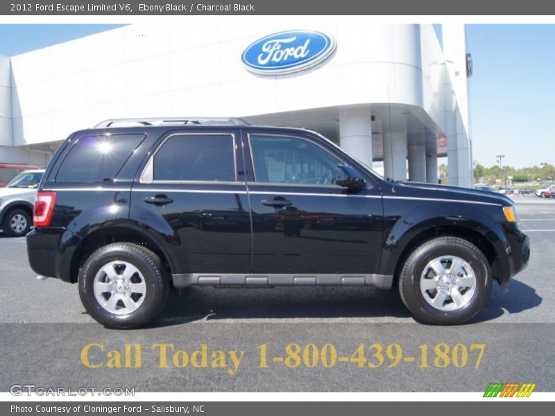 Ebony Black / Charcoal Black 2012 Ford Escape Limited V6