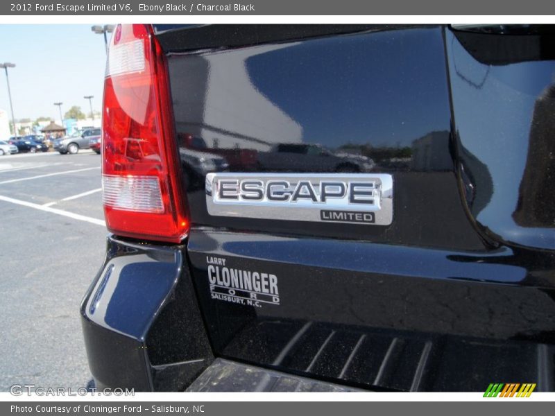 Ebony Black / Charcoal Black 2012 Ford Escape Limited V6