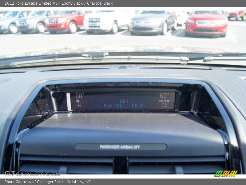 Ebony Black / Charcoal Black 2012 Ford Escape Limited V6
