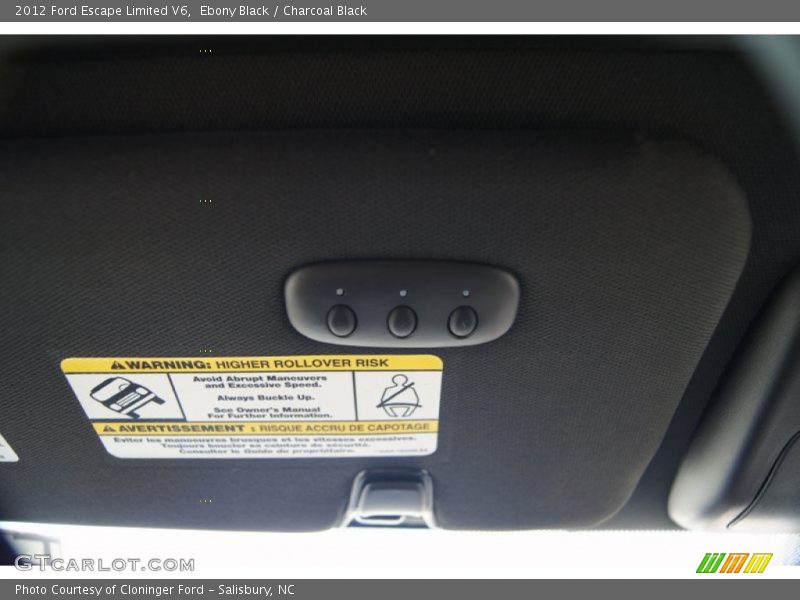 Ebony Black / Charcoal Black 2012 Ford Escape Limited V6