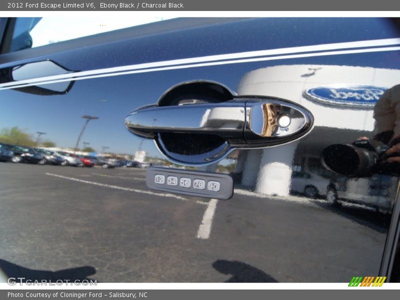 Ebony Black / Charcoal Black 2012 Ford Escape Limited V6