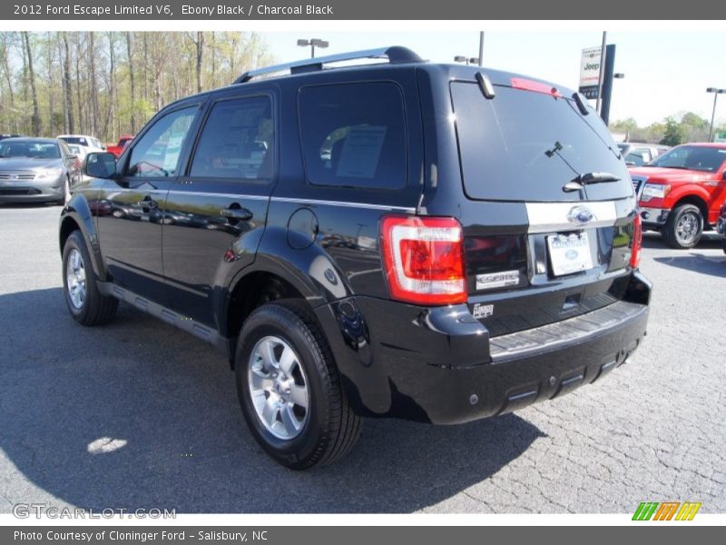 Ebony Black / Charcoal Black 2012 Ford Escape Limited V6