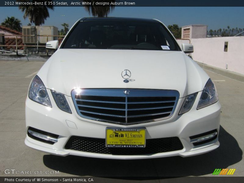 Arctic White / designo Auburn Brown 2012 Mercedes-Benz E 350 Sedan