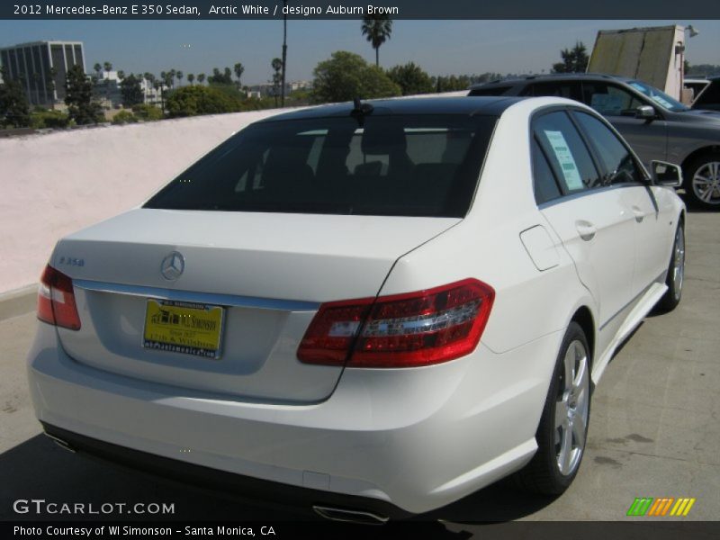 Arctic White / designo Auburn Brown 2012 Mercedes-Benz E 350 Sedan