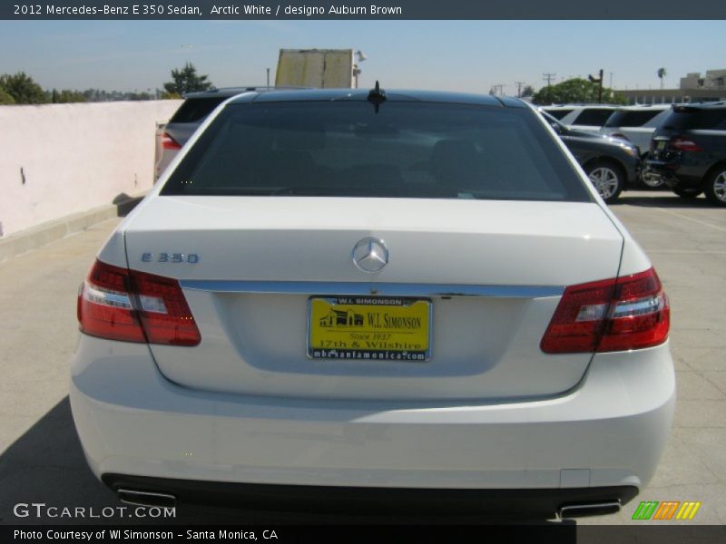 Arctic White / designo Auburn Brown 2012 Mercedes-Benz E 350 Sedan